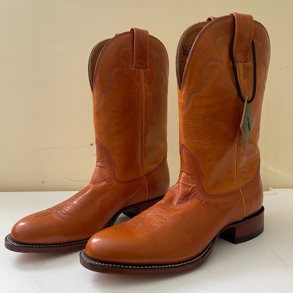 NET Alberta Boot Brown Cowhide Leather Western Cowboy Boots Women Size 9 US - Picture 1 of 9